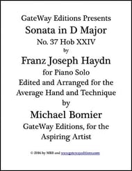Sonata in D Major No. 37 Hob XXIV piano sheet music cover Thumbnail